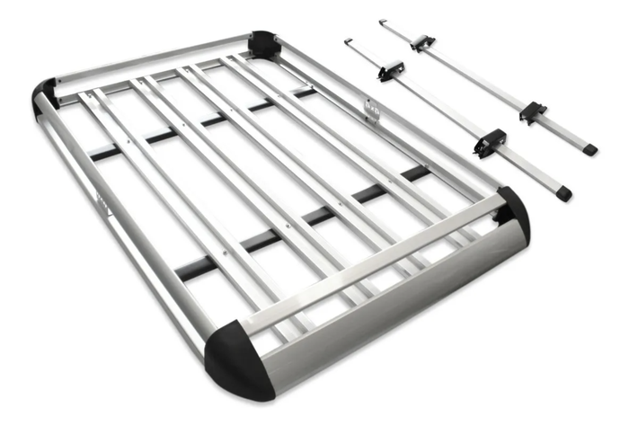 Parrilla Techo Aluminio + Barras Porta Equipaje 130x90 Mts-2