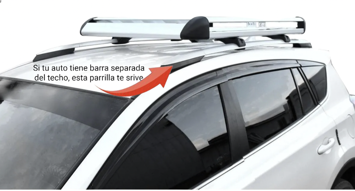 Parrilla Techo Aluminio + Barras Porta Equipaje 130x90 Mts-4