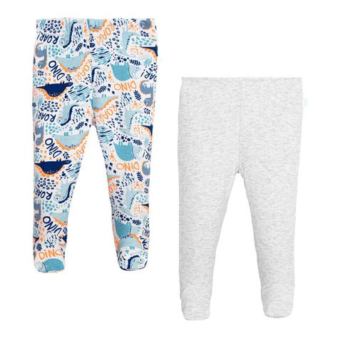 Set 2 Pantalones Azules Dinosaurio para bebé-0