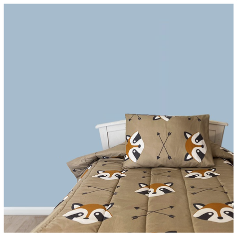 Plumon Infantil 1,5 plazas Mapache con Funda para Almohada-0