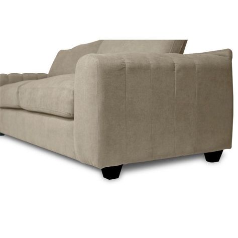 Sofá Briana Chenille Tipo Lino Beige 2 Cuerpos-2