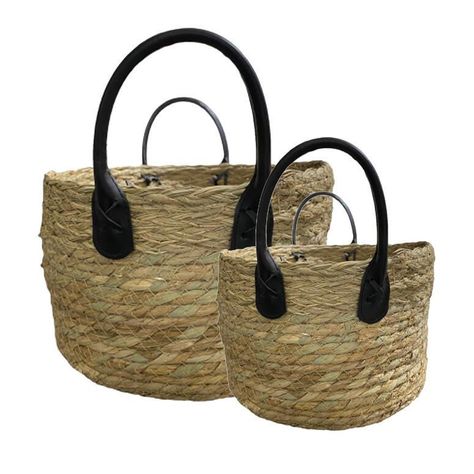 Set de 3 canastos de Fibra Seagrass 27-30 cm. Natural Set de 2-0