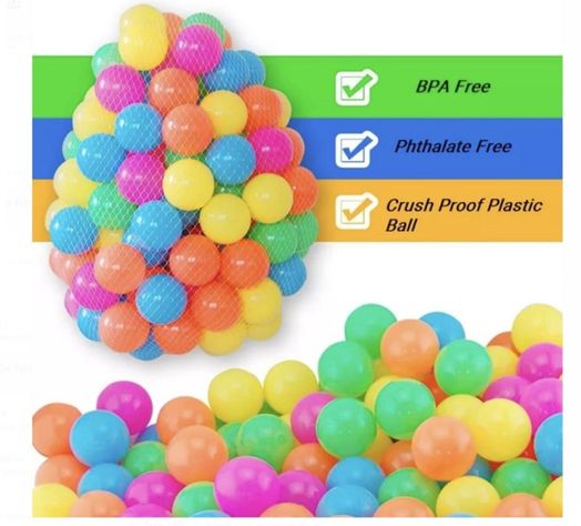 MALLA DE 50 PELOTAS PLÁSTICAS DE COLORES PARA NIÑOS -0