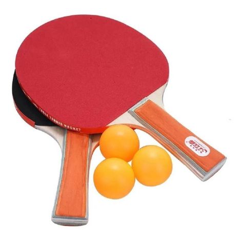 Set Par Paletas Raqueta Ping Pong Con 3 Pelotas-0