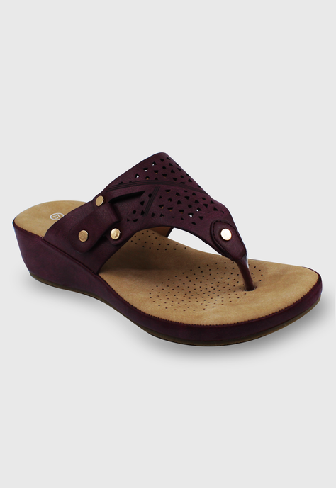 Sandalia Doreli burdeo  Stylo Shoes-1