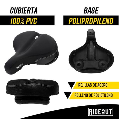 Asiento Sillin Bicicleta Flyrock Acolchado Mujer Hombre-3