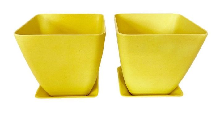 SET 4 MACETA BIO CUADRA C/PLATO 2VER2AMA13,3X12,4-1