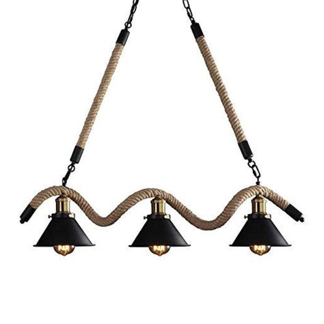 Lámpara Colgante Cáñamo Con Cadena Tres Luces E-27-3