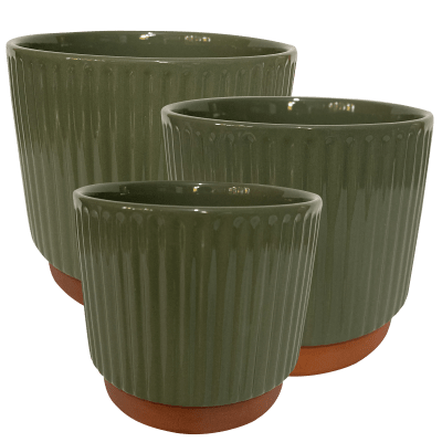 Set 3 Maceteros Enlozados Oliva 14x12,17x15y20x18-0