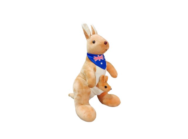 Canguro de peluche con cría-0