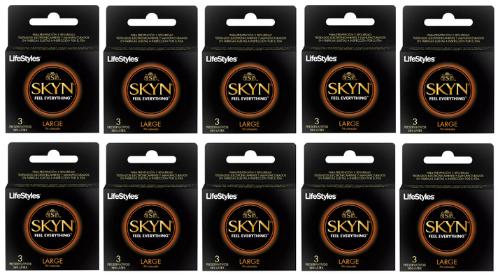 Caja 10 cajas Skyn Large - 30 Condones Lifestyles-0