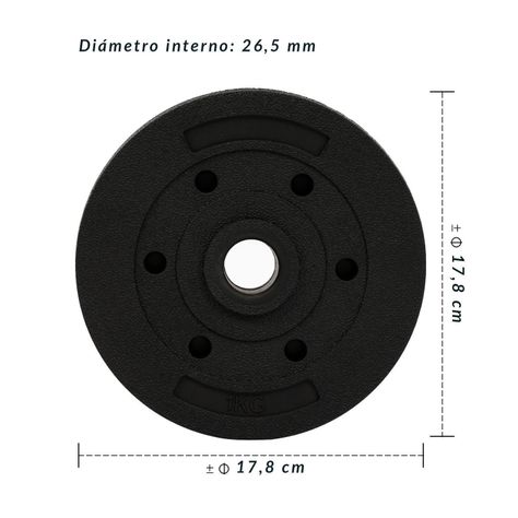 Disco de Cemento 1 Kg para Barra PVC Negro-2