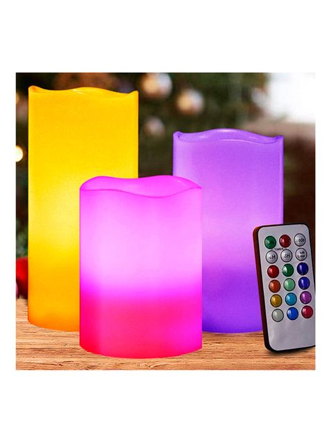 Set 3 velas led control remoto colores-1