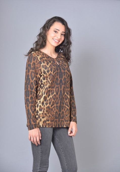 Polera animal lurex beige-2
