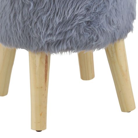 Pouf Brid Gris Piel Sintética 35x35x45 cm Máxima Design-3