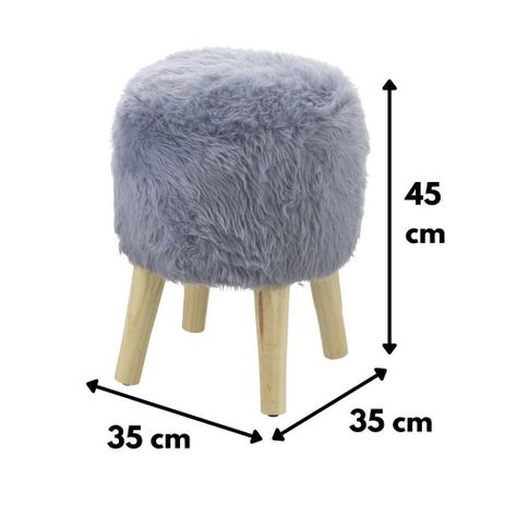 Pouf Brid Gris Piel Sintética 35x35x45 cm Máxima Design-2
