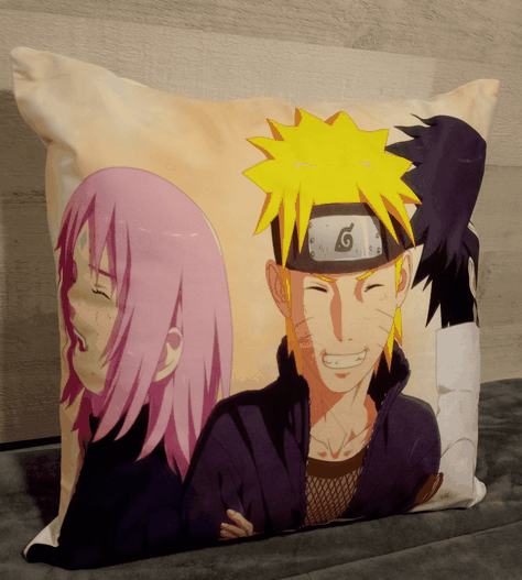 Cojín Felpa 45x45 cm Sasuke Sakura Naruto Extra Suave -2