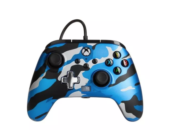 Control Powera Enhanced Wired - Blue Camo Xbox Sx|s - Sniper-0