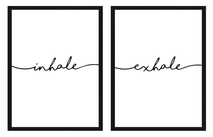 Set 2 Cuadros Inhale-Exhale Negro 40X50-0
