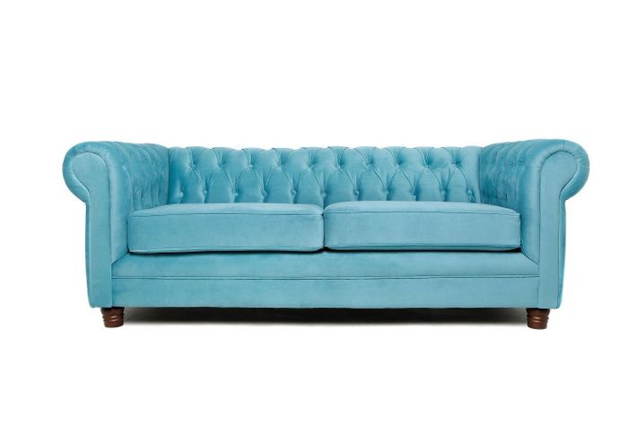 Sofá Chesterfield 3C Velvet Turquesa-0