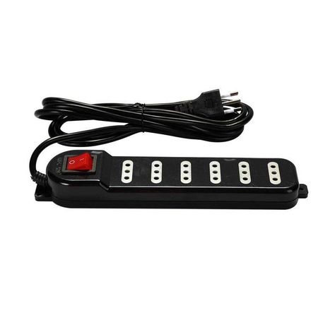Alargador Eléctrico 3 Mts 6 Pos Negro Macrotel-0