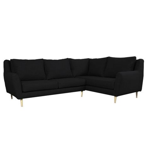 Seccional Lenora Chenille Tipo Lino Negro-1