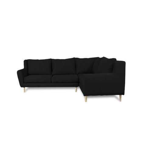 Seccional Lenora Chenille Tipo Lino Negro-0