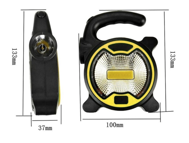 Lámpara Led Cob De Trabajo, Linterna Portátil a Pilas-3
