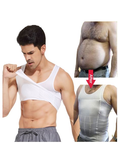 Camiseta reductora blanca sin mangas XXL-1
