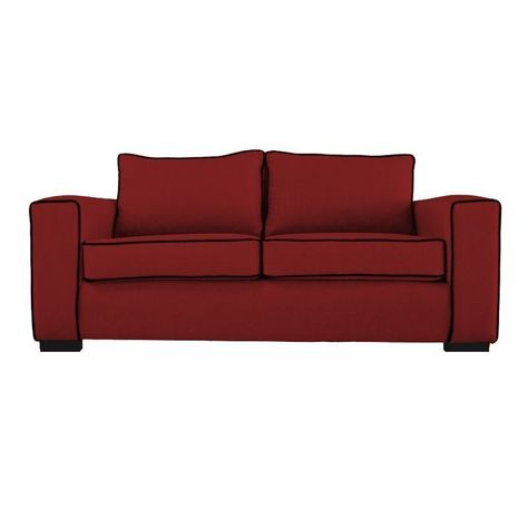 Sofá Gabro Chenille Tipo Lino Roja 3 Cuerpos-0
