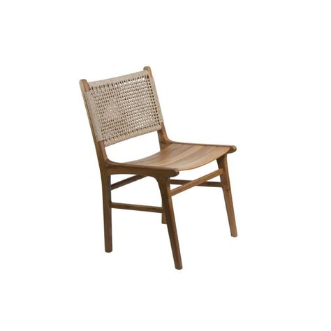 Silla de Teca y Respaldo de Ratán-1