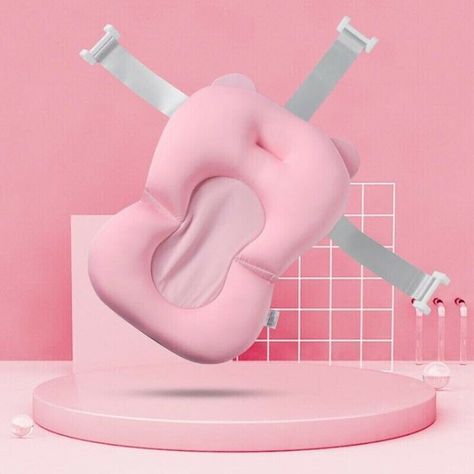 Bañera Plegable Para Bebe Con Cojin Antideslizante  y  termometro pink-4