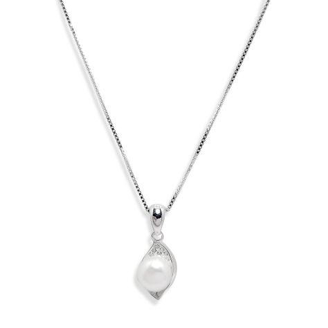 Collar Perla De Río Pepa Circón Plata Fina 925-0