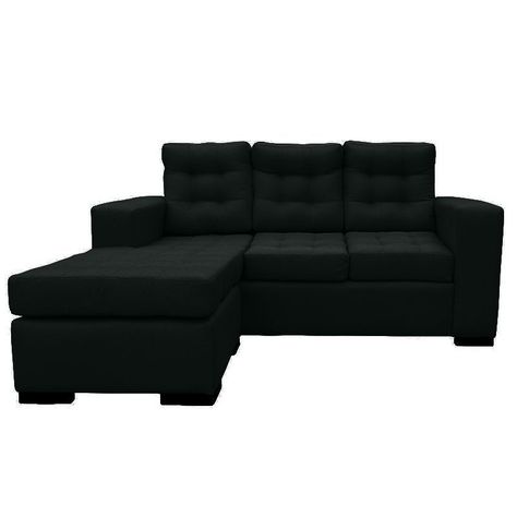 Seccional Antu Chenille Tipo Lino Negro 3 Cuerpos-0