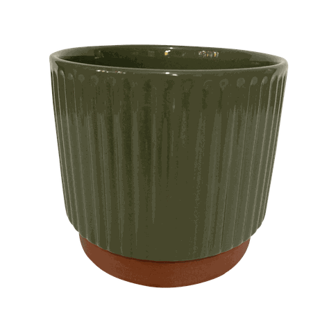 Macetero Enlozado Oliva  14x12  Decogreen-0