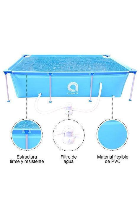Piscina con Filtro 2612L 66x179x258 cm Celeste-3