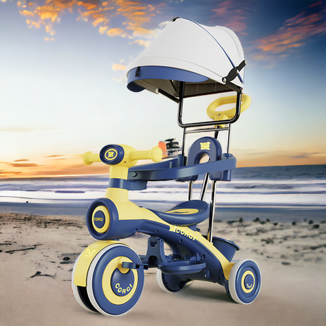 Triciclo Infantil Musical con Toldo y Luces-3