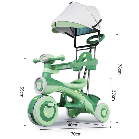 Triciclo Infantil Musical con Toldo y Luces-2