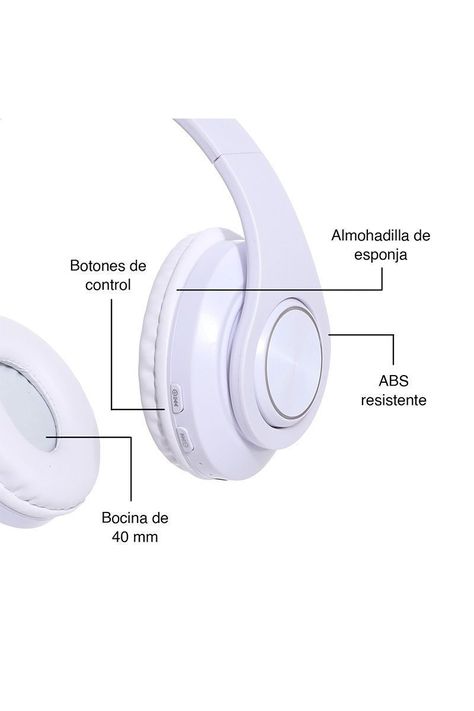 Audífonos Headphones BT B39 Blanco-4