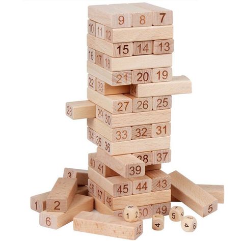 Jenga Clasico 48 piezas con numeros-1