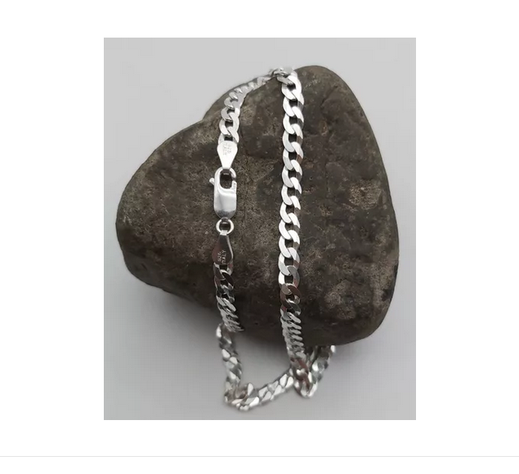 Cadena Hombre Grumet Plata Fina Italiana 925-2