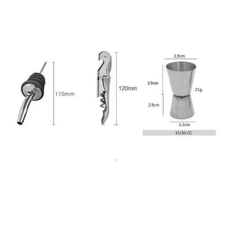 Set Coctelería Profesional Coctelera Barman Bartender 10 Pzs-4