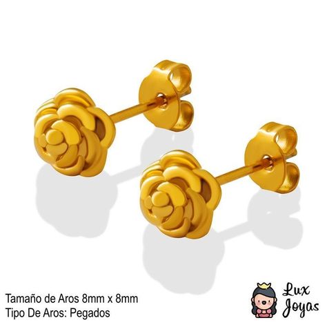 Aros Baño Oro Amarillo 18k Pegados Rosa-3