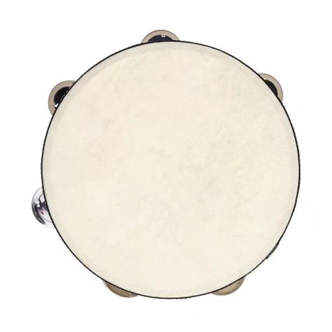 Pandero Madera Con Parche 8” Sonajas Metal-1