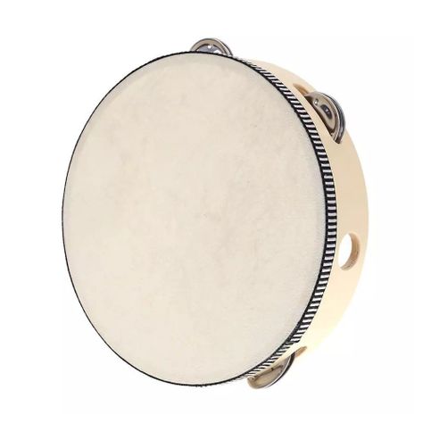 Pandero Madera Con Parche 8” Sonajas Metal-2