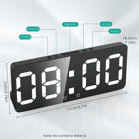 Reloj Despertador LED Multifuncional, Dormitorio-3