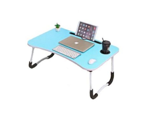 Mesa Notebook Portátil C/Portavaso - Celeste-0