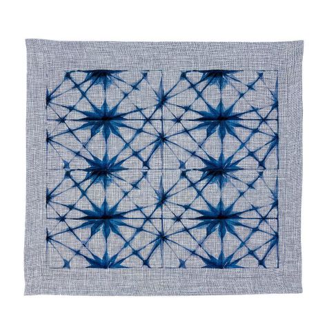 Set  de Individuales, Gris Claro, Shibori Azul-0