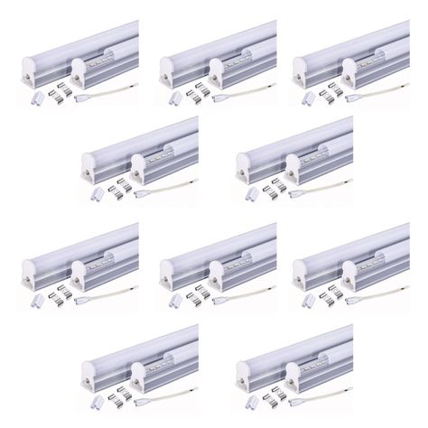 Pack 10 Tubos LED T5 Con Base 5W 30cm Neutro-0