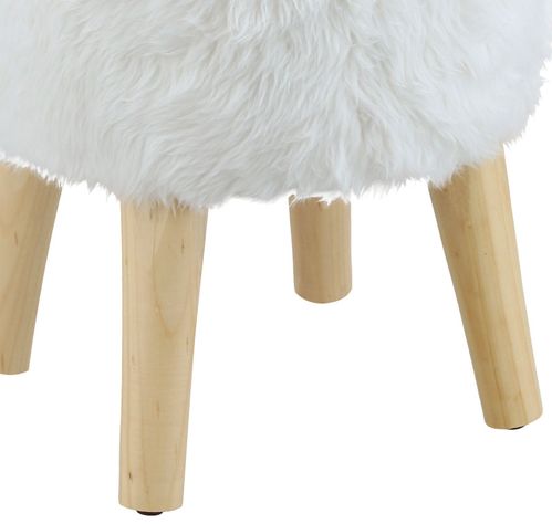 Pouf Bird Blanco Piel Sintética 35x35x45 cm Máxima Design-2